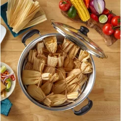 Cookware IMUSA Mexicana 20 Qt. Aluminum Stovetop Steamer With Glass Lid -Weston Shop imusa stock pots mexicana 420 fa 1000