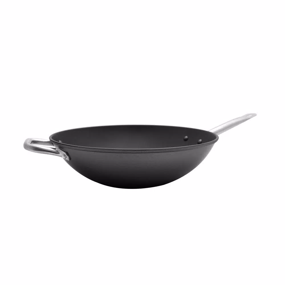 Cookware IMUSA 14 In. Light Cast Iron Pre-Seasoned Wok With Helper Handle 8 Cookware IMUSA 14 In. Light Cast Iron Pre-Seasoned Wok With Helper Handle - Image 6