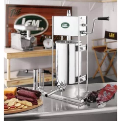 Kitchen Gadgets & Tools LEM 25 Lb. Stainless Steel Dual Gear Vertical Stuffer -Weston Shop lem sausage stuffers 1111 31 1000