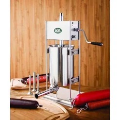 Kitchen Gadgets & Tools LEM 25 Lb. Stainless Steel Dual Gear Vertical Stuffer -Weston Shop lem sausage stuffers 1111 4f 1000