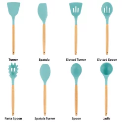 Kitchen Utensils MegaChef Light Teal Silicone And Wood Cooking Utensils (Set Of 9) 15 Kitchen Utensils MegaChef Light Teal Silicone And Wood Cooking Utensils (Set Of 9) -Weston Shop light teal megachef kitchen utensil sets 985114607m 76 1000