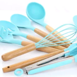 Kitchen Utensils MegaChef Light Teal Silicone And Wood Cooking Utensils (Set Of 12) 10 Kitchen Utensils MegaChef Light Teal Silicone And Wood Cooking Utensils (Set Of 12) -Weston Shop light teal megachef kitchen utensil sets 985114608m 4f 1000