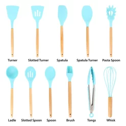 Kitchen Utensils MegaChef Light Teal Silicone And Wood Cooking Utensils (Set Of 12) 13 Kitchen Utensils MegaChef Light Teal Silicone And Wood Cooking Utensils (Set Of 12) -Weston Shop light teal megachef kitchen utensil sets 985114608m fa 1000