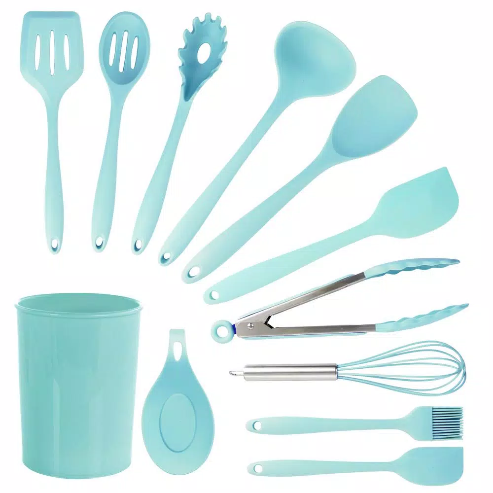 Kitchen Utensils MegaChef Light Teal Silicone Cooking Utensils (Set Of 12) 3 Kitchen Utensils MegaChef Light Teal Silicone Cooking Utensils (Set Of 12)