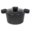 Cookware MasterPan Innovative Series 5 Qt. Cast Aluminum Non-Stick Stock N Pasta Pot In Black With Easy Pour Strainer And Glass Lid 2 Cookware MasterPan Innovative Series 5 Qt. Cast Aluminum Non-Stick Stock N Pasta Pot In Black With Easy Pour Strainer And Glass Lid -Weston Shop masterpan stock pots mp 105 64 1000