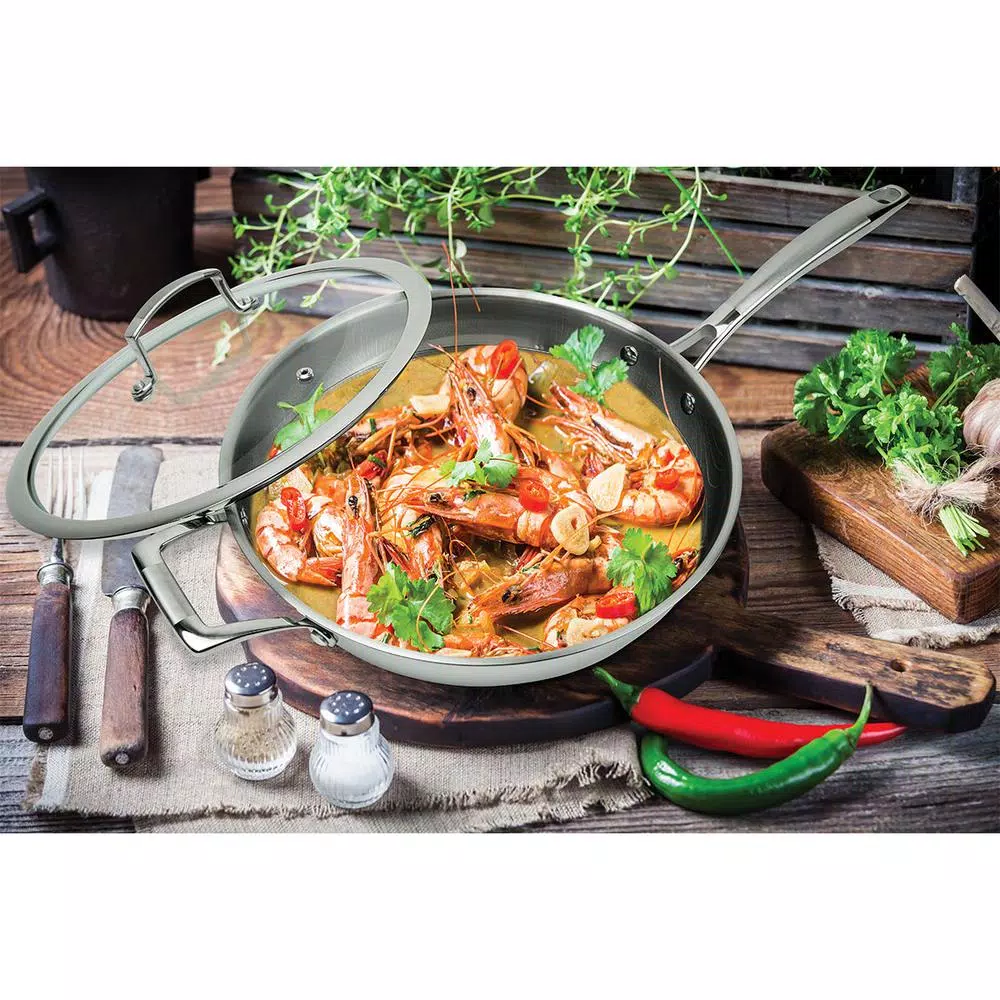 Cookware MasterPan 3-Ply Stainless Steel Premium ILAG 11 In. Non-Stick Scratch-Resistant Wok With Glass Lid 7 Cookware MasterPan 3-Ply Stainless Steel Premium ILAG 11 In. Non-Stick Scratch-Resistant Wok With Glass Lid - Image 5