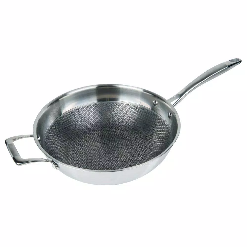 Cookware MasterPan 3-Ply Stainless Steel Premium ILAG 11 In. Non-Stick Scratch-Resistant Wok With Glass Lid 4 Cookware MasterPan 3-Ply Stainless Steel Premium ILAG 11 In. Non-Stick Scratch-Resistant Wok With Glass Lid - Image 2