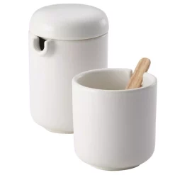 Cookware BonJour Coffee And Tea Teapot Set, 5-Piece, Matte White -Weston Shop matte white bonjour tea kettles 05537 c3 1000