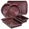 Circulon Nonstick Bakeware 5-Piece Bakeware Set, Merlot -Weston Shop merlot circulon bakeware sets 47739 64 1000