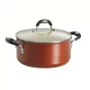 Cookware Tramontina Style Ceramica 5 Qt. Round Aluminum Ceramic Nonstick Dutch Oven In Metallic Copper With Glass Lid 2 Cookware Tramontina Style Ceramica 5 Qt. Round Aluminum Ceramic Nonstick Dutch Oven In Metallic Copper With Glass Lid -Weston Shop metallic copper tramontina dutch ovens braisers 80110 050ds 64 1000