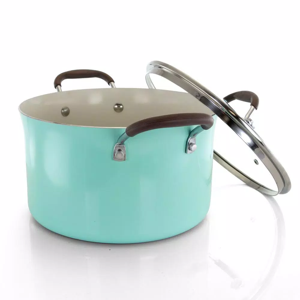 Cookware Oster Carrick 6 Qt. Round Aluminum Nonstick Dutch Oven In Mint With Glass Lid 4 Cookware Oster Carrick 6 Qt. Round Aluminum Nonstick Dutch Oven In Mint With Glass Lid - Image 2