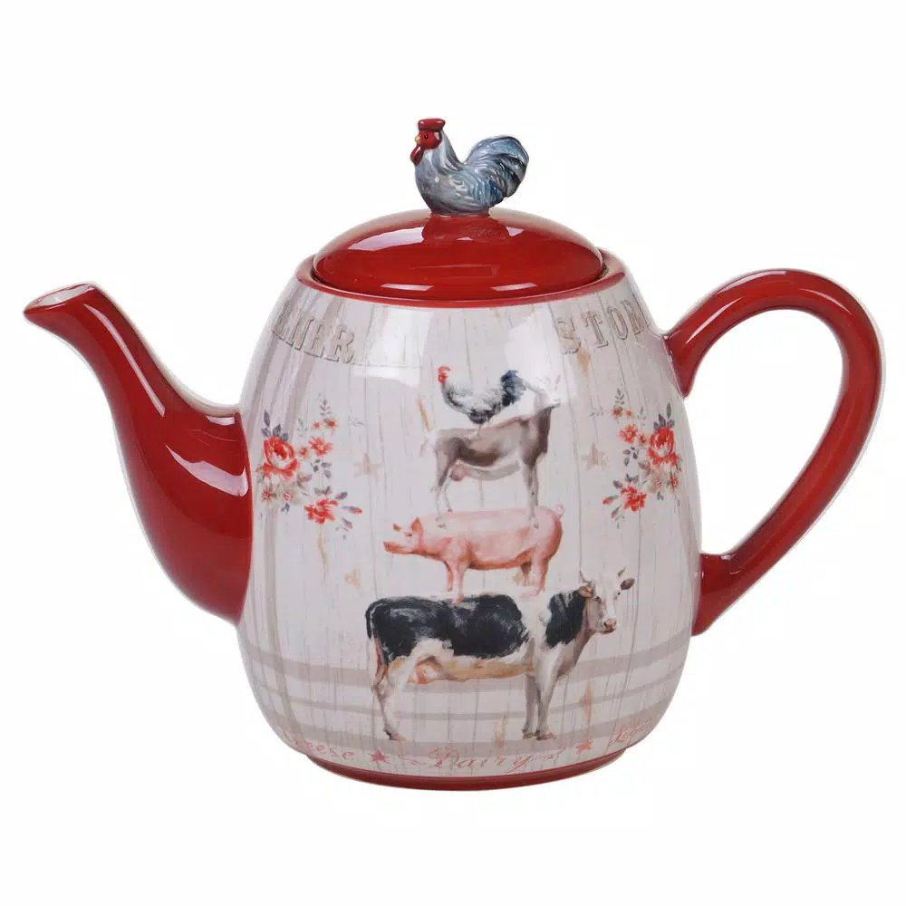 Cookware Certified International Farmhouse 4-Cup Multi-Colored Teapot 3 Cookware Certified International Farmhouse 4-Cup Multi-Colored Teapot