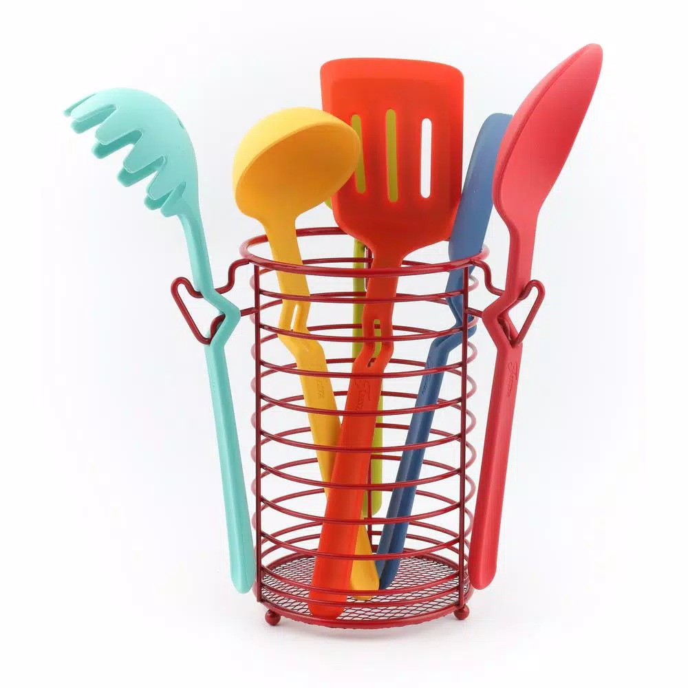 Kitchen Utensils Fiesta 7-Piece Silicone Utensil Set With Wire Caddy 3 Kitchen Utensils Fiesta 7-Piece Silicone Utensil Set With Wire Caddy