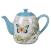 Cookware Certified International Nature Garden 40 Oz. 4-Cup Multicolored Teapot