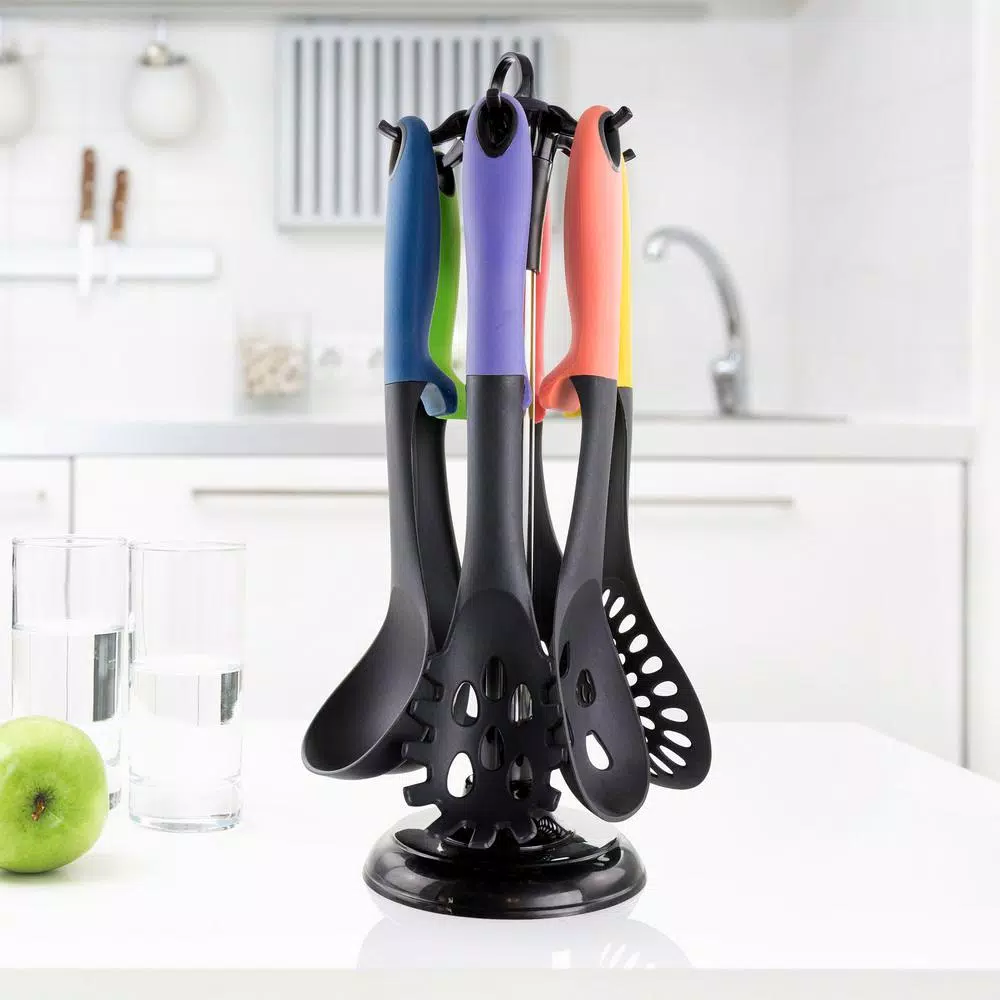 Kitchen Utensils MegaChef Assorted Color Nylon Cooking Utensils (Set Of 7) 4 Kitchen Utensils MegaChef Assorted Color Nylon Cooking Utensils (Set Of 7) - Image 2