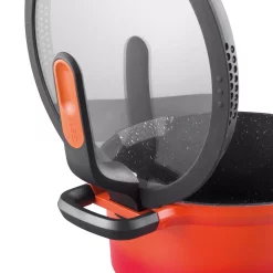 Bakeware BergHOFF GEM Stay Cool 3 Qt. Cast Aluminum Nonstick Casserole Dish In Orange With Glass Lid -Weston Shop orange berghoff casserole dishes 2307401 44 1000