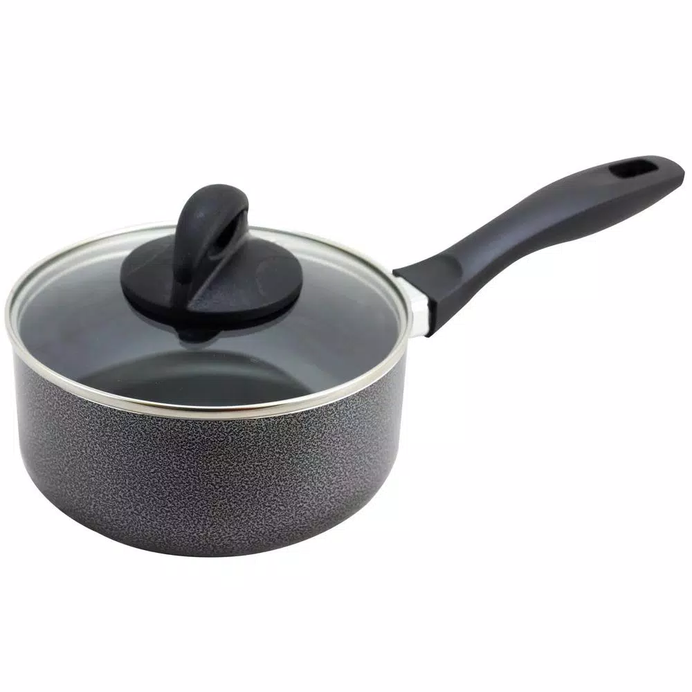 Cookware Oster Clairborne 1.5 Qt. Aluminum Nonstick Sauce Pan In Charcoal Grey With Glass Lid 3 Cookware Oster Clairborne 1.5 Qt. Aluminum Nonstick Sauce Pan In Charcoal Grey With Glass Lid