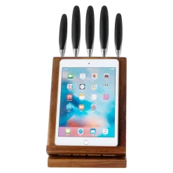 Alternative view of Cutlery Ozeri 6-Piece Japanese Stainless Steel Knife Block Set With Rotating Knife Block And Tablet Holder