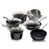 GRANITESTONE 10-Piece Aluminum Hammered Ultra-Durable Non-Stick Diamond Infused Cookware Set In Pewter