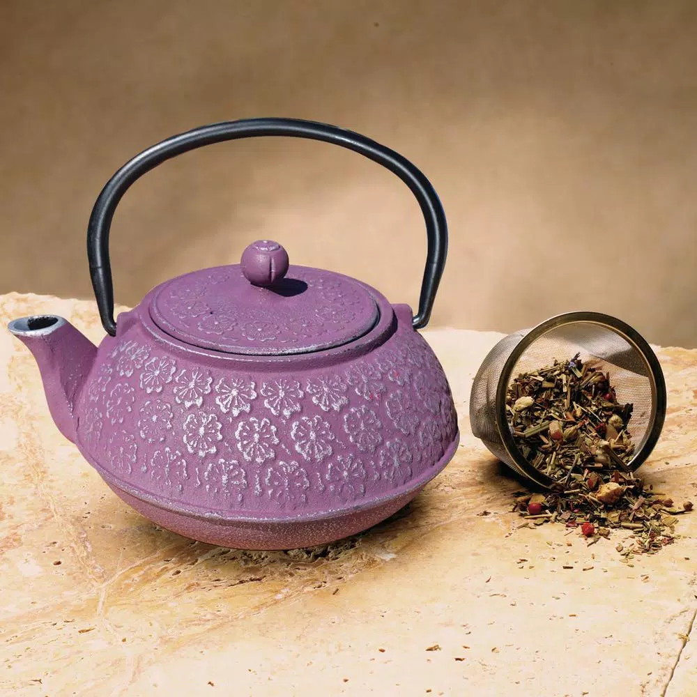 Cookware Old Dutch Cherry Blossom 2.75-Cup Teapot In Plum 5 Cookware Old Dutch Cherry Blossom 2.75-Cup Teapot In Plum - Image 3