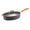 Cookware Rachael Ray Classic Brights 5 Qt. Hard-Anodized Aluminum Nonstick Saute Pan In Orange And Gray With Glass Lid -Weston Shop rachael ray saute pans 87395 64 1000