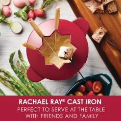 Kitchen Gadgets & Tools Rachael Ray Cast Iron Red Shimme Fondue Pot Set, 1.5-Quart -Weston Shop rachael ray specialty kitchen gadgets 47870 31 1000