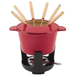 Kitchen Gadgets & Tools Rachael Ray Cast Iron Red Shimme Fondue Pot Set, 1.5-Quart