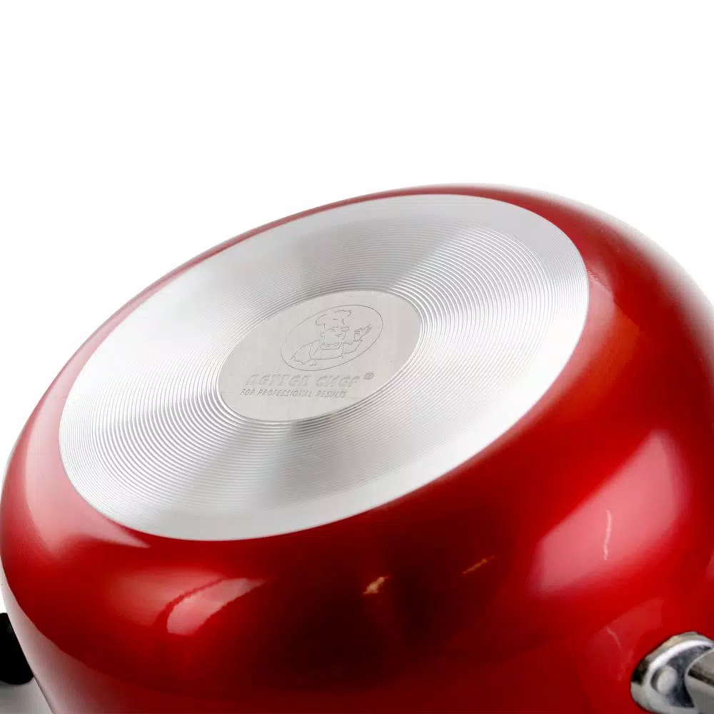 Cookware Better Chef 2 Qt. Round Aluminum Nonstick Dutch Oven In Red With Glass Lid 4 Cookware Better Chef 2 Qt. Round Aluminum Nonstick Dutch Oven In Red With Glass Lid - Image 2