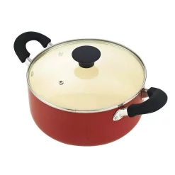 Alternative view of Cook N Home Stay Cool Handle 10-Piece Aluminum Ceramic Nonstick Cookware Set In Red