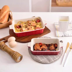 MALACASA 2-Piece Red Rectangle Porcelain Bakeware Set 12 In. And 13 In. Baking Dish 15 MALACASA 2-Piece Red Rectangle Porcelain Bakeware Set 12 In. And 13 In. Baking Dish -Weston Shop red malacasa bakeware sets bake bake 029 b fa 1000