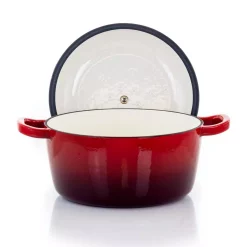 Bakeware MegaChef MegaChef 5 Qt. Round Enameled Cast Iron Casserole In Red With Lid 10 Bakeware MegaChef MegaChef 5 Qt. Round Enameled Cast Iron Casserole In Red With Lid -Weston Shop red megachef casserole dishes 985112873m 4f 1000