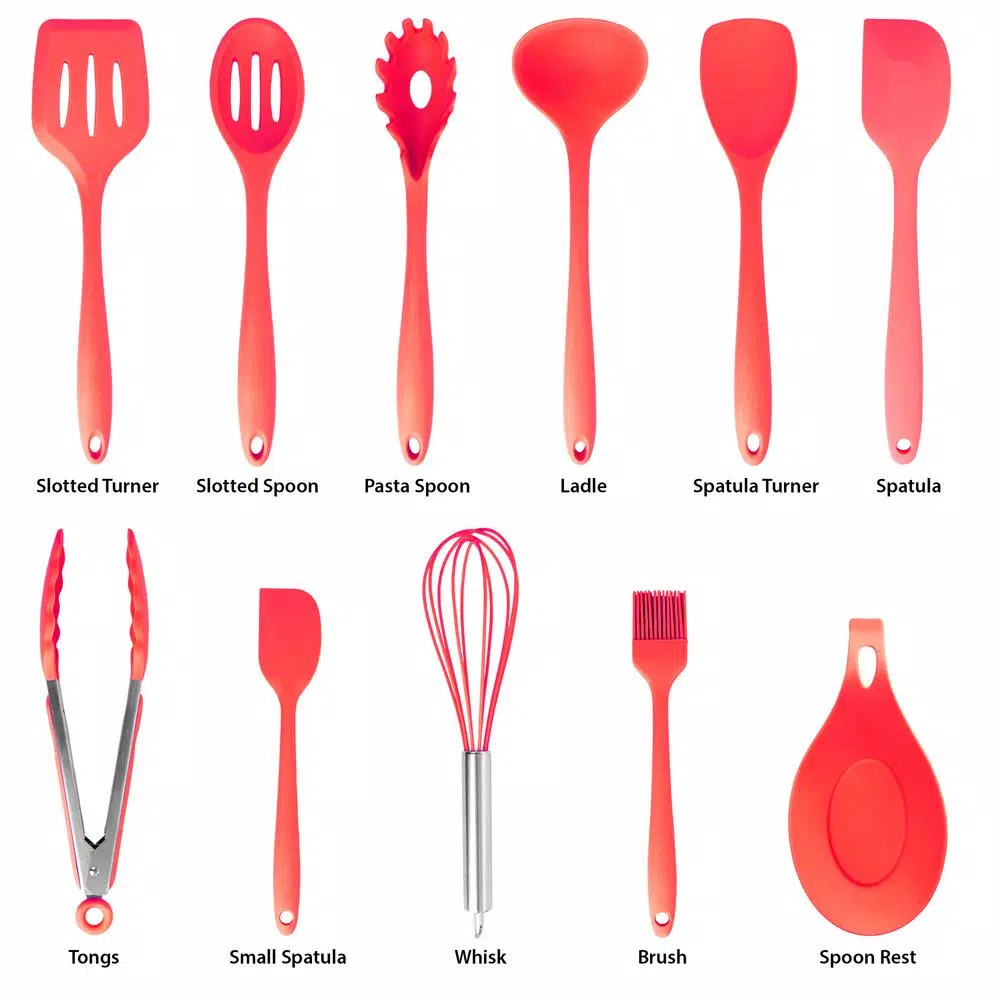 Kitchen Utensils MegaChef Red Silicone Cooking Utensils (Set Of 12) 9 Kitchen Utensils MegaChef Red Silicone Cooking Utensils (Set Of 12) - Image 7