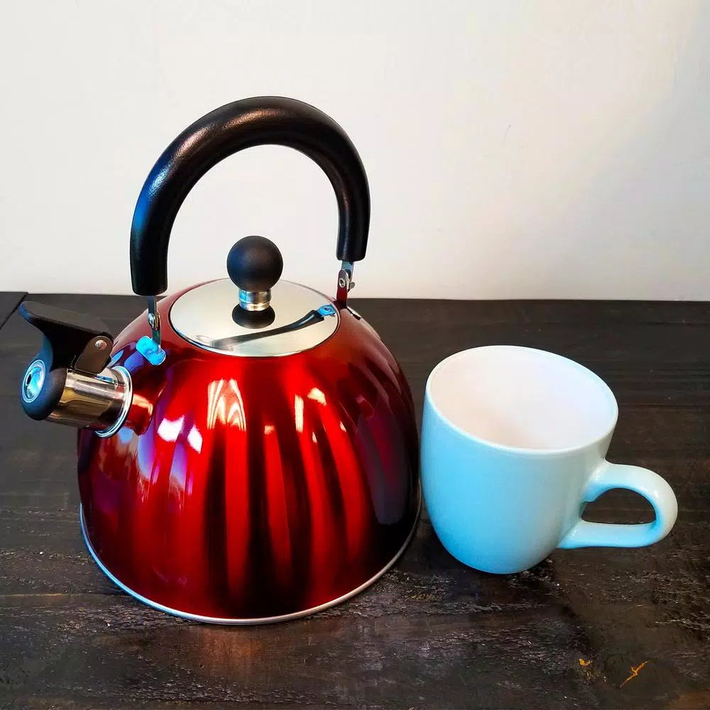 Cookware Mr. Coffee Twining 8-Cup Red Stainless Steel Tea Kettle 5 Cookware Mr. Coffee Twining 8-Cup Red Stainless Steel Tea Kettle - Image 3