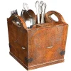 Kitchen Utensils 3R Studios Dorian 7 In. H X 7 In. W Rustic Brown Utensil Holder