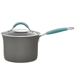 Cookware Rachael Ray Cucina 3 Qt. Aluminum Nonstick Sauce Pan In Agave Blue With Glass Lid -Weston Shop sauce pans 87658 c3 1000