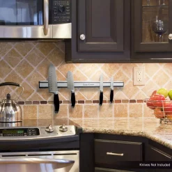 Kitchen Utensils Classic Cuisine 22 In. Silver Magnetic Aluminum Bar Storage Strip -Weston Shop silver classic cuisine utensil holders m030202 31 1000