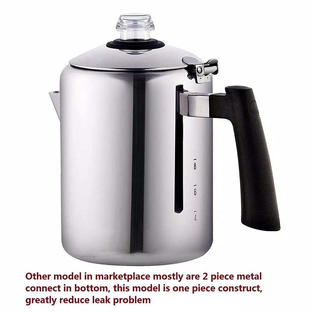 Cookware Cook N Home 8-Cup Stainless Steel Stovetop Tea Coffee Percolator Pot Kettle 5 Cookware Cook N Home 8-Cup Stainless Steel Stovetop Tea Coffee Percolator Pot Kettle - Image 3