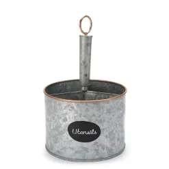 Kitchen Utensils Mind Reader Silver Metal 4 Section Utensil Holder, Cutlery Holder, Utensil Caddy