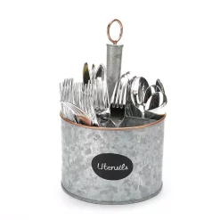 Alternative view of Kitchen Utensils Mind Reader Silver Metal 4 Section Utensil Holder, Cutlery Holder, Utensil Caddy