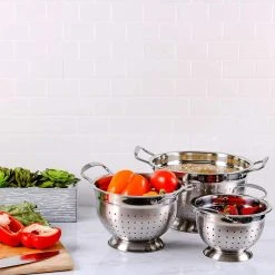 Kitchen Gadgets & Tools Ovente Dishwasher-Safe Stainless Steel Colander Set (3-Piece) (1.5 Qt., 3qt., 5qt.) 13 Kitchen Gadgets & Tools Ovente Dishwasher-Safe Stainless Steel Colander Set (3-Piece) (1.5 Qt., 3qt., 5qt.) -Weston Shop silver ovente colanders c46263s 1f 1000