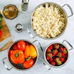 Kitchen Gadgets & Tools Ovente Dishwasher-Safe Stainless Steel Colander Set (3-Piece) (1.5 Qt., 3qt., 5qt.) 17 Kitchen Gadgets & Tools Ovente Dishwasher-Safe Stainless Steel Colander Set (3-Piece) (1.5 Qt., 3qt., 5qt.) -Weston Shop silver ovente colanders c46263s 31 1000