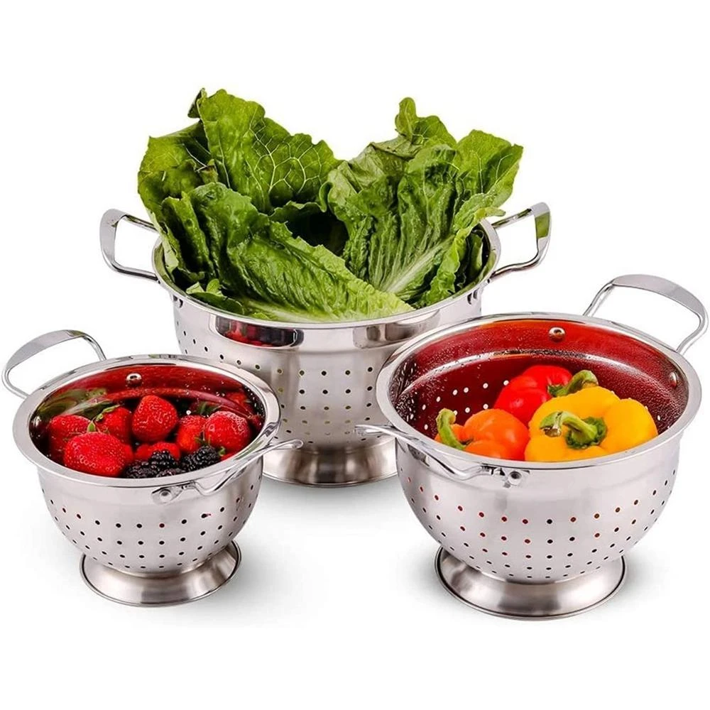 Kitchen Gadgets & Tools Ovente Dishwasher-Safe Stainless Steel Colander Set (3-Piece) (1.5 Qt., 3qt., 5qt.) 3 Kitchen Gadgets & Tools Ovente Dishwasher-Safe Stainless Steel Colander Set (3-Piece) (1.5 Qt., 3qt., 5qt.)