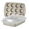 Rachael Ray Nonstick Bakeware Set, 3-Piece, Silver -Weston Shop silver rachael ray bakeware sets 47681 64 1000