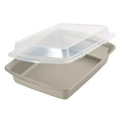 Rachael Ray 3-Piece Nonstick Bakeware In Silver With Swing Lid Pan Set -Weston Shop silver rachael ray bakeware sets 47767 44 1000