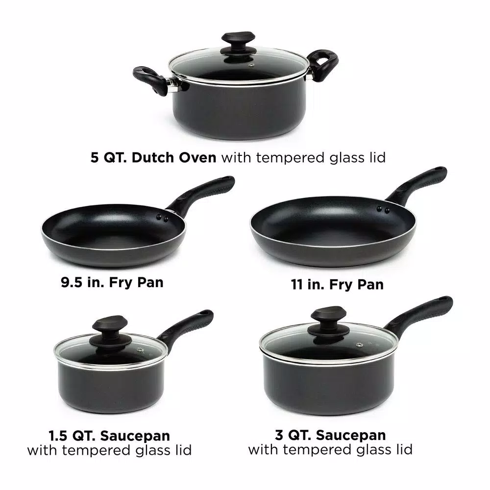 Ecolution Artistry 8-Piece Aluminum Nonstick Cookware Set In Slate 4 Ecolution Artistry 8-Piece Aluminum Nonstick Cookware Set In Slate - Image 2