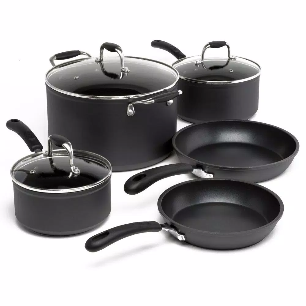 Ecolution Symphony 8-Piece Aluminum Nonstick Cookware Set In Slate 3 Ecolution Symphony 8-Piece Aluminum Nonstick Cookware Set In Slate