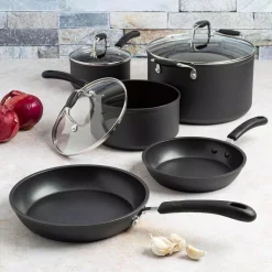 Ecolution Symphony 8-Piece Aluminum Nonstick Cookware Set In Slate 11 Ecolution Symphony 8-Piece Aluminum Nonstick Cookware Set In Slate -Weston Shop slate ecolution cookware sets esse 1208 66 1000