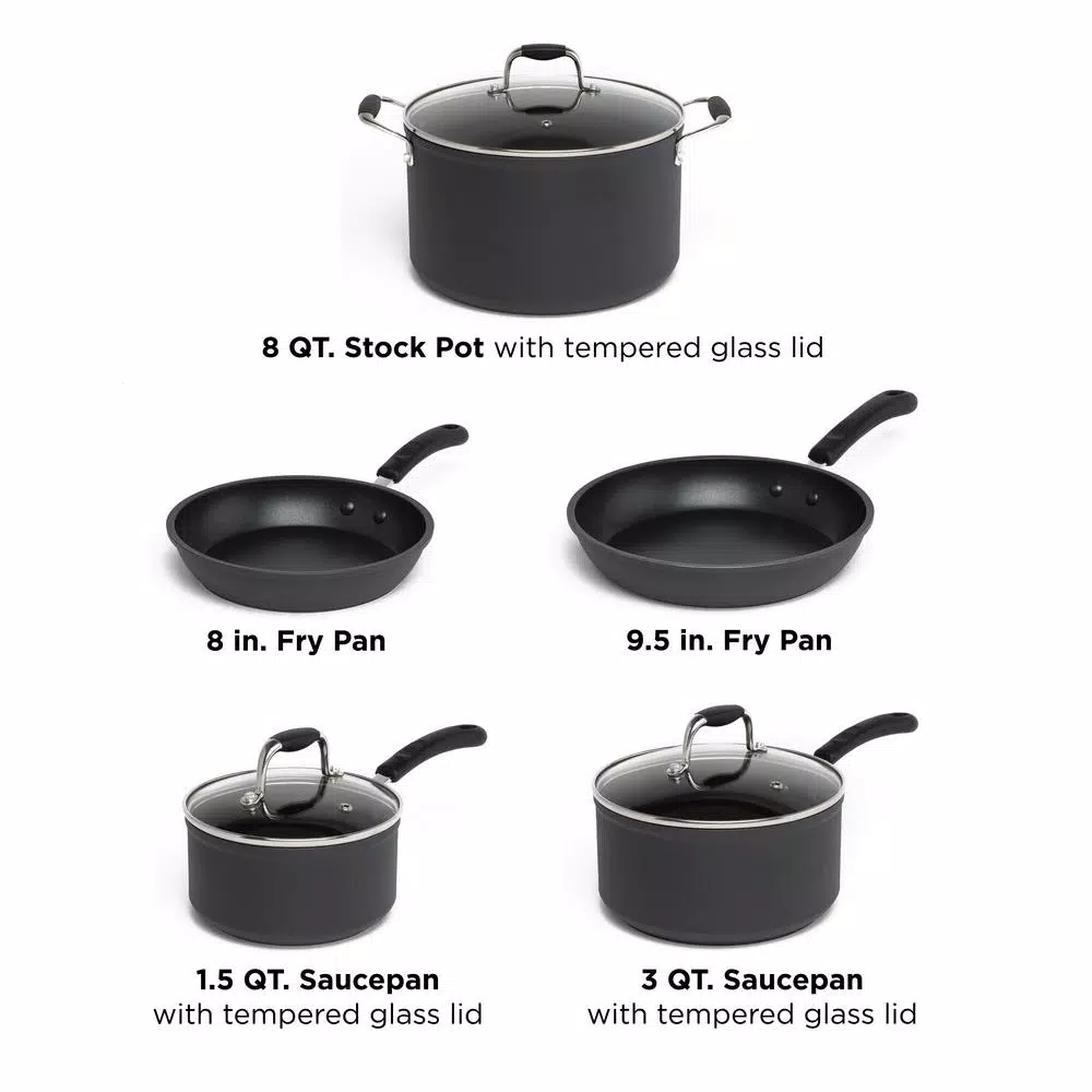Ecolution Symphony 8-Piece Aluminum Nonstick Cookware Set In Slate 5 Ecolution Symphony 8-Piece Aluminum Nonstick Cookware Set In Slate - Image 3