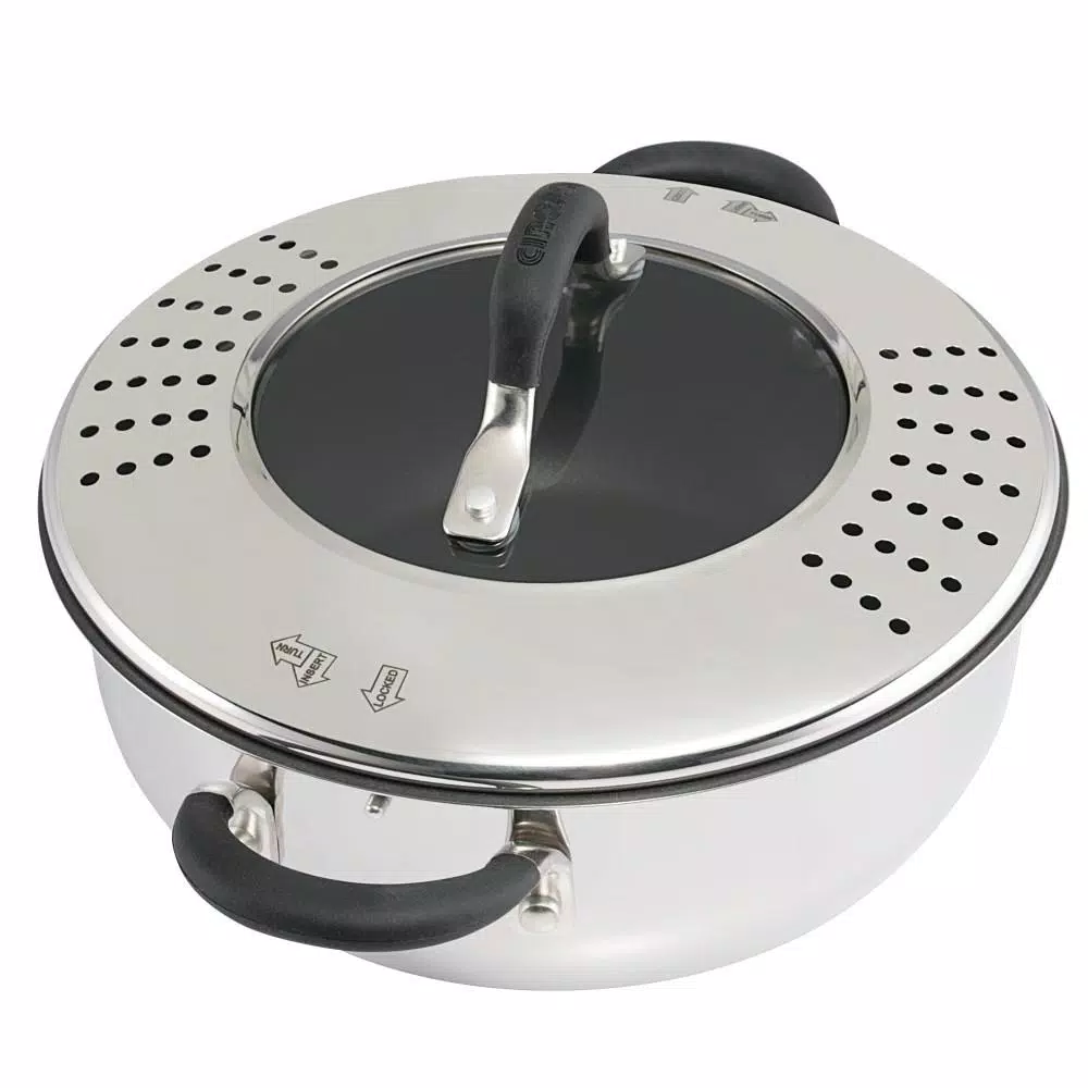 Bakeware Circulon Momentum Stainless Steel Nonstick 4-Quart Covered Casserole With Locking Straining Lid 6 Bakeware Circulon Momentum Stainless Steel Nonstick 4-Quart Covered Casserole With Locking Straining Lid - Image 4