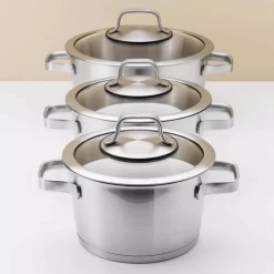 BergHOFF Essentials Manhattan 10-Piece Stainless Steel Cookware Set -Weston Shop stainless steel berghoff cookware sets 1110005 31 1000